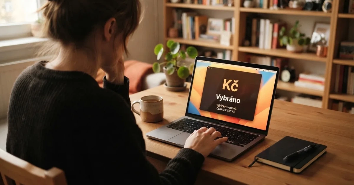 Hráč u notebooku sleduje potvrzení o přijetí výplaty na obrazovce online casina