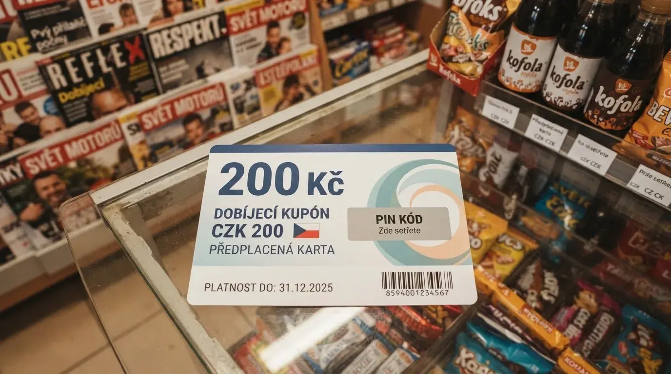 Platební poukaz Paysafecard v hodnotě 200 Kč na prodejním místě v České republice