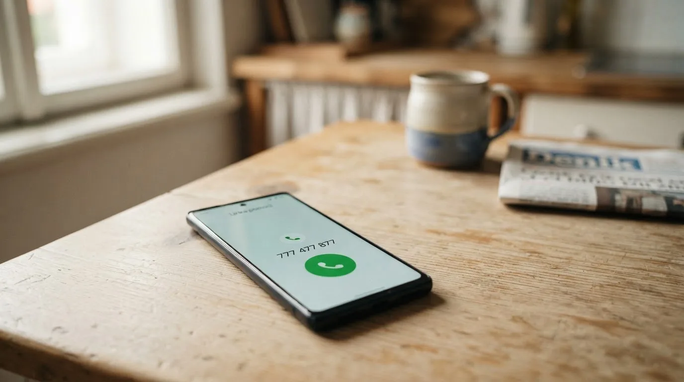 Telefon s číslem krizové linky na displeji a logy organizací Naberte kurz a NMS